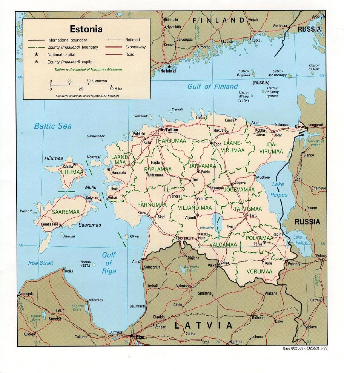 karta Estoniji, karta za vožnju 