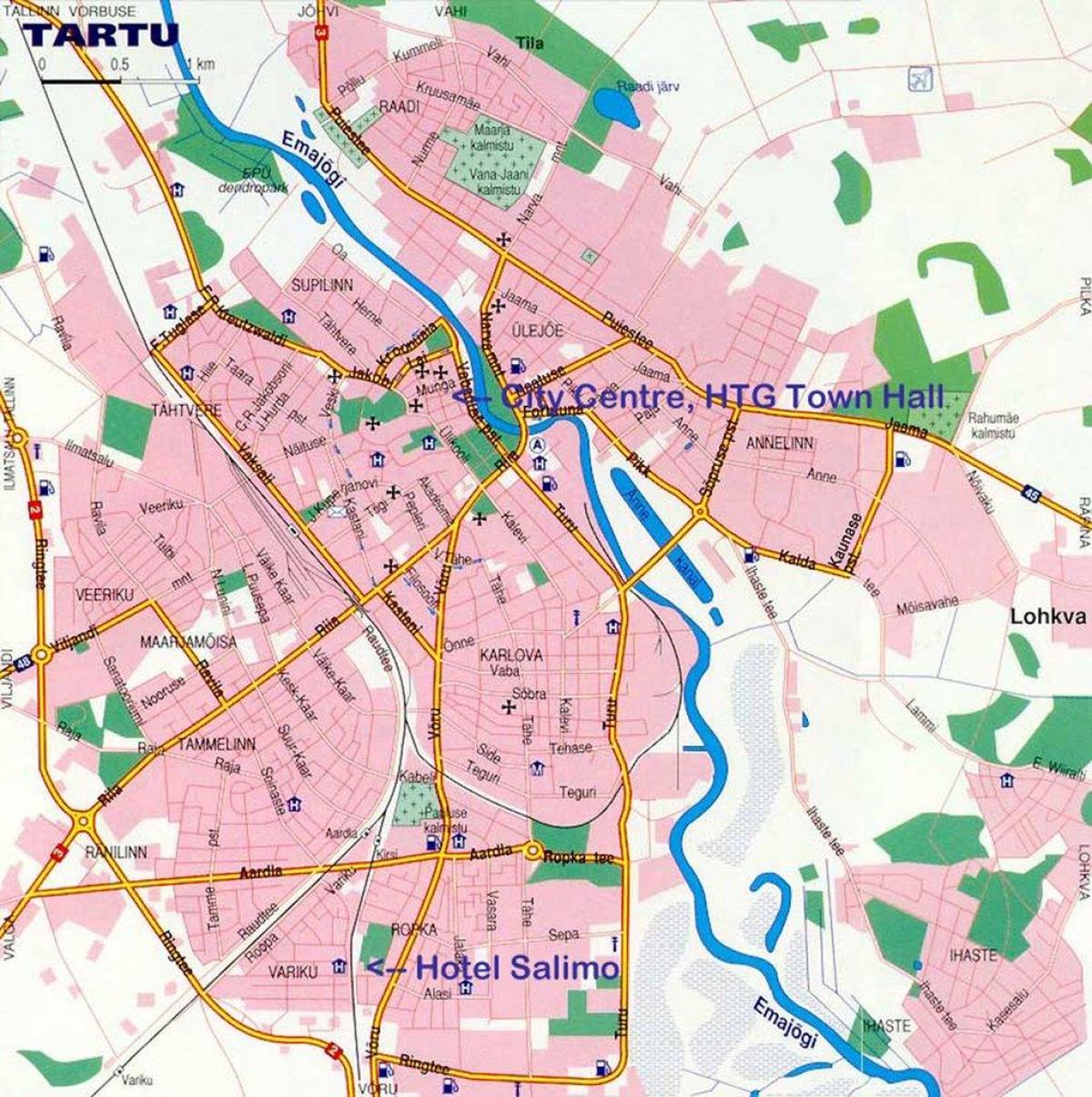 karta Tartu u Estoniji