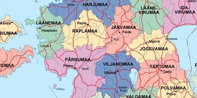 Karta Estoniji političke